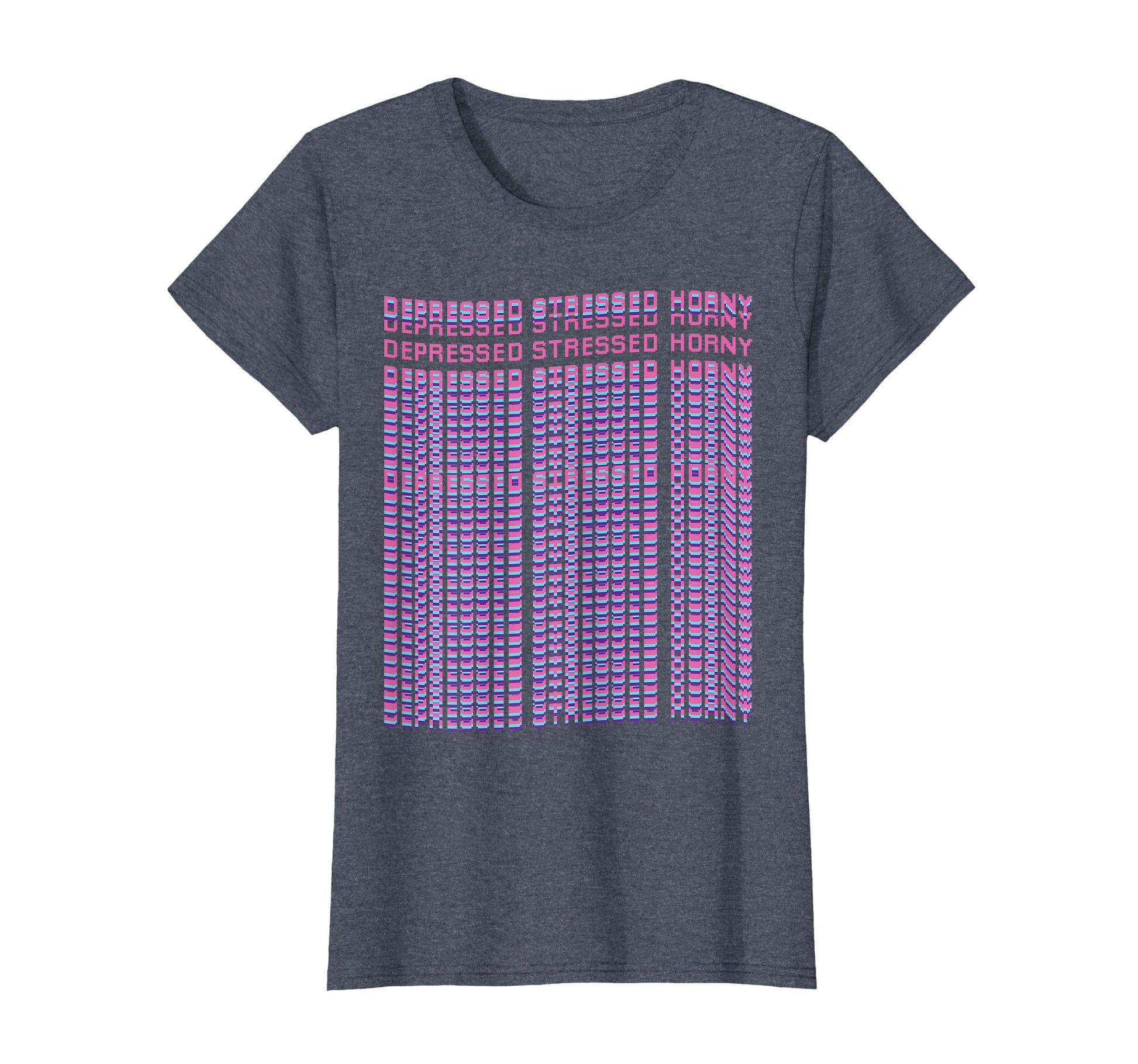 Depressed Stressed Horny Vaporwave T-Shirt - Aesthetic Graphic for Adults - T-Shirt, Sweatshirt, Hoodie