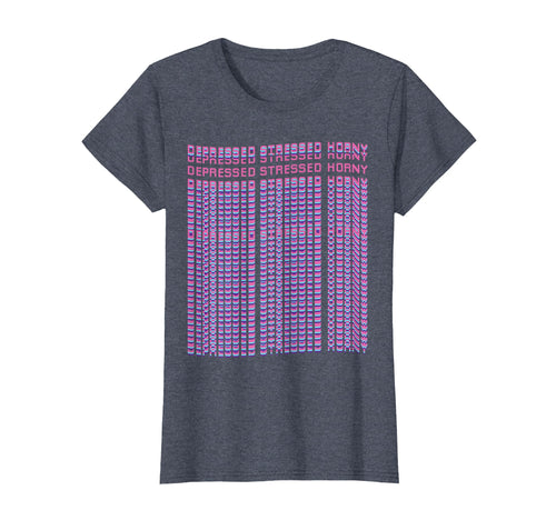 Depressed Stressed Horny Vaporwave T-Shirt - Aesthetic Graphic for Adults - T-Shirt, Sweatshirt, Hoodie