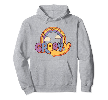 Groovy Hippie Rainbow 60S 70S Flower Hoodie - Casual Everyday Wear Unisex - T-Shirt, Sweatshirt, Hoodie