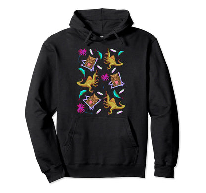 90S 80S Dolphins Dinosaur Vaporwave Hoodie - Casual Everyday Wear Unisex - T-Shirt, Sweatshirt, Hoodie