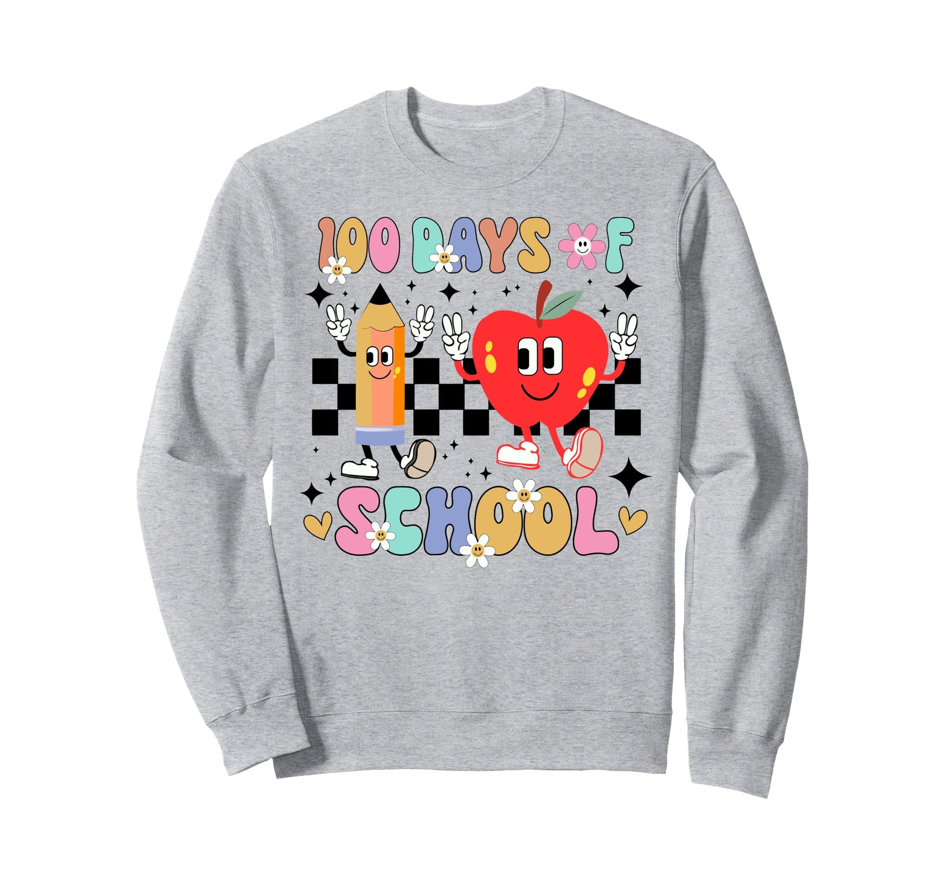 100 Days School Boho Flower 100Th Sweatshirt - Minimalist Print for Adults - T-Shirt, Sweatshirt, Hoodie