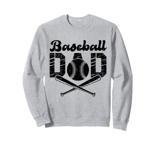Baseball Dad Happy Fathers Day Wife Sweatshirt - Graphic Print Men Women - T-Shirt, Sweatshirt, Hoodie