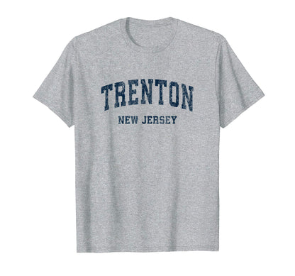 Trenton New Jersey Nj Varsity Sports Navy T-Shirt - Custom Art Print Unisex - T-Shirt, Sweatshirt, Hoodie