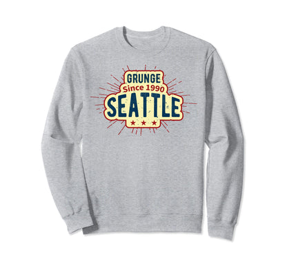 90S Grunge Seattle Present Hoodie - Minimalist Print Unisex - T-Shirt, Sweatshirt, Hoodie