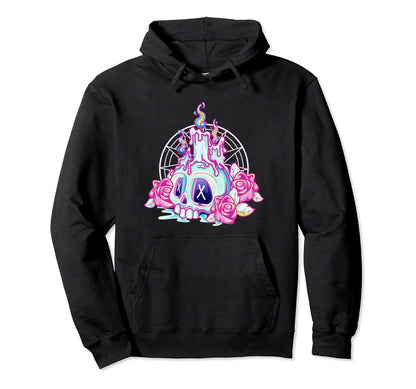 Kawaii Pastel Goth Creepy Wicca Skull Hoodie - Custom Art Print for Adults - T-Shirt, Sweatshirt, Hoodie
