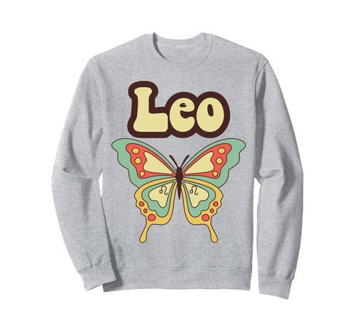 Leo Zodiac Butterfly Boho Sweatshirt - Casual Everyday Wear Men Women - T-Shirt, Sweatshirt, Hoodie