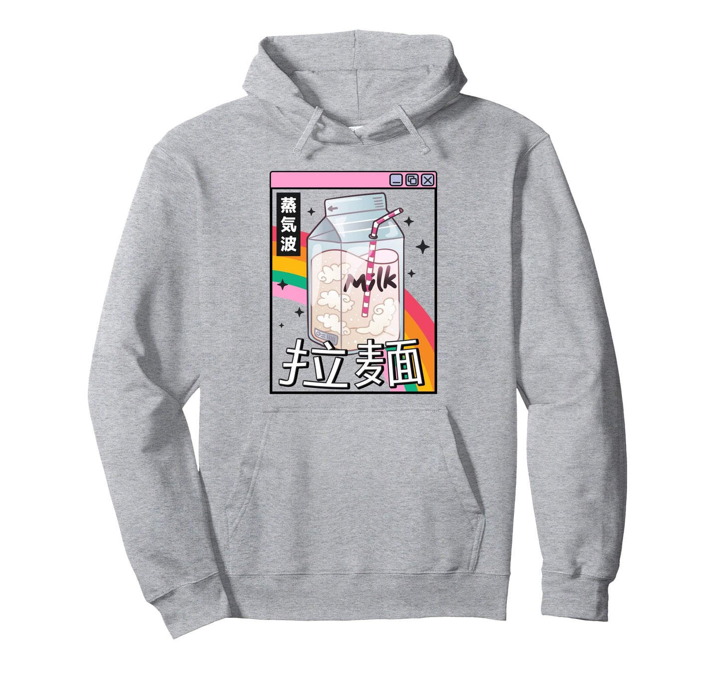 Milk Carton Rainbow Japan 80S Otaku Hoodie - Custom Art Print Men Women - T-Shirt, Sweatshirt, Hoodie