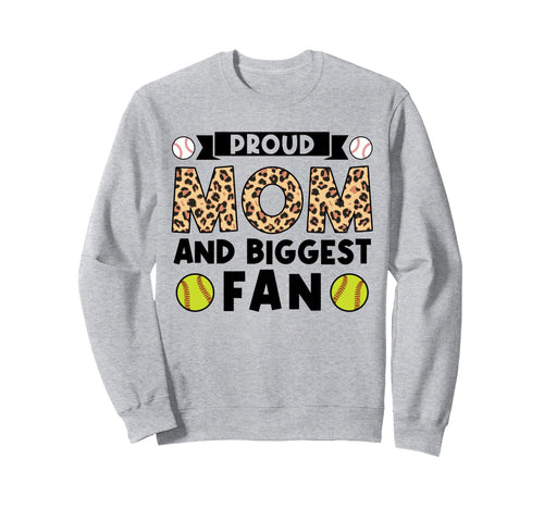 Proud Mom And Biggest Fan Softball Sweatshirt - Custom Art Print Unisex - T-Shirt, Sweatshirt, Hoodie