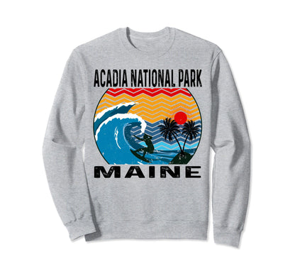 Acadia National Park Maine Surfing Sweatshirt - Aesthetic Graphic Unisex - T-Shirt, Sweatshirt, Hoodie