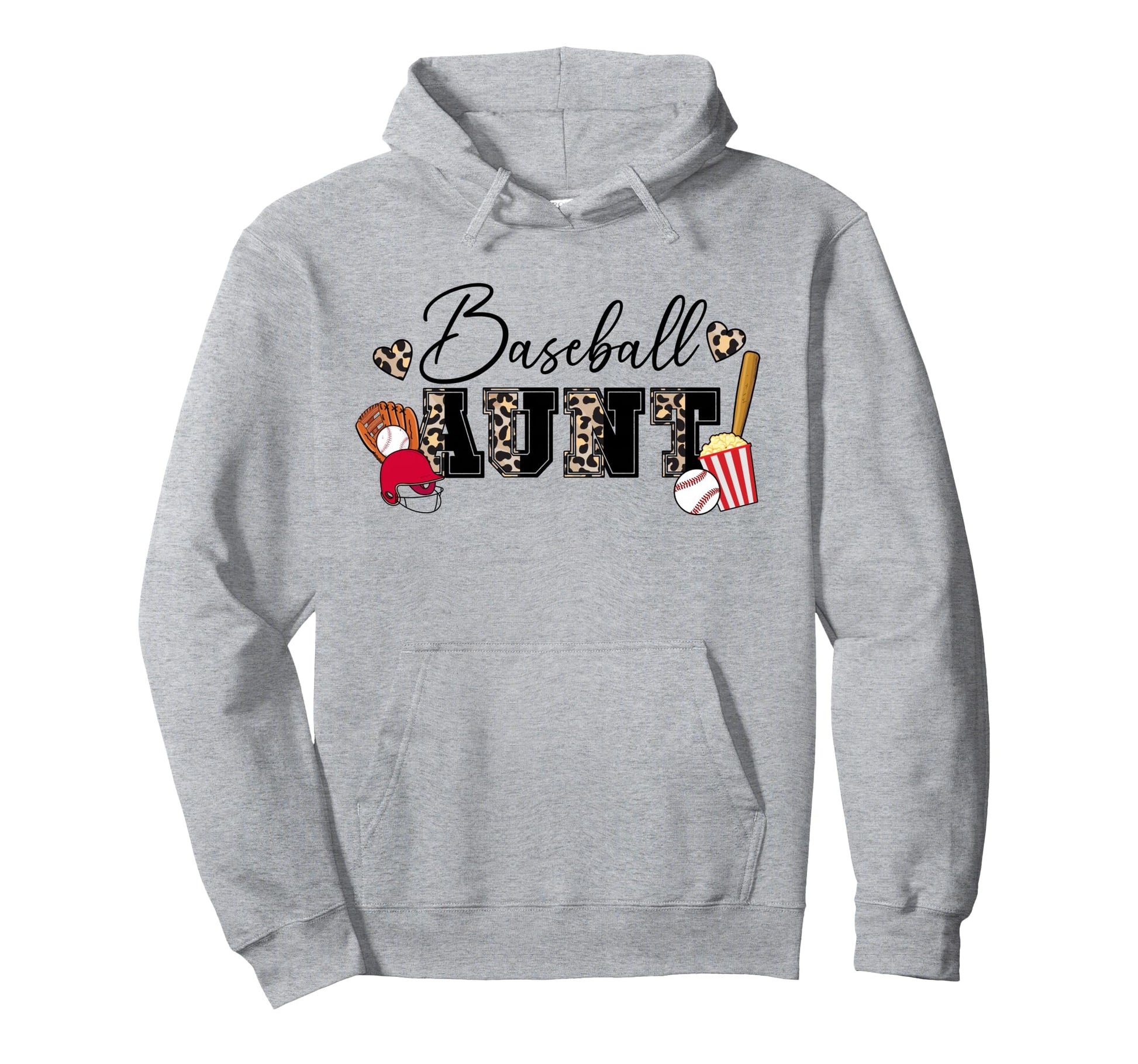Baseball Aunt Leopard Aunt Baseball Hoodie - Aesthetic Graphic Men Women - T-Shirt, Sweatshirt, Hoodie