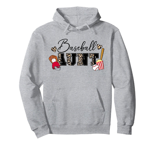 Baseball Aunt Leopard Aunt Baseball Hoodie - Aesthetic Graphic Men Women - T-Shirt, Sweatshirt, Hoodie