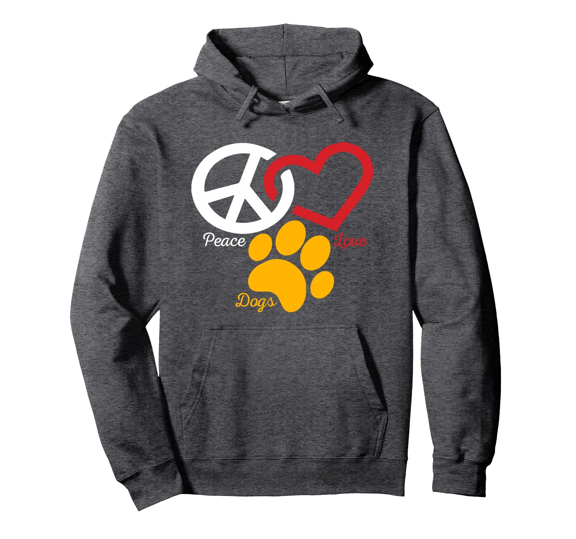 Dog Lover Gifts Peace Love Animal Hoodie - Casual Everyday Wear Men Women - T-Shirt, Sweatshirt, Hoodie