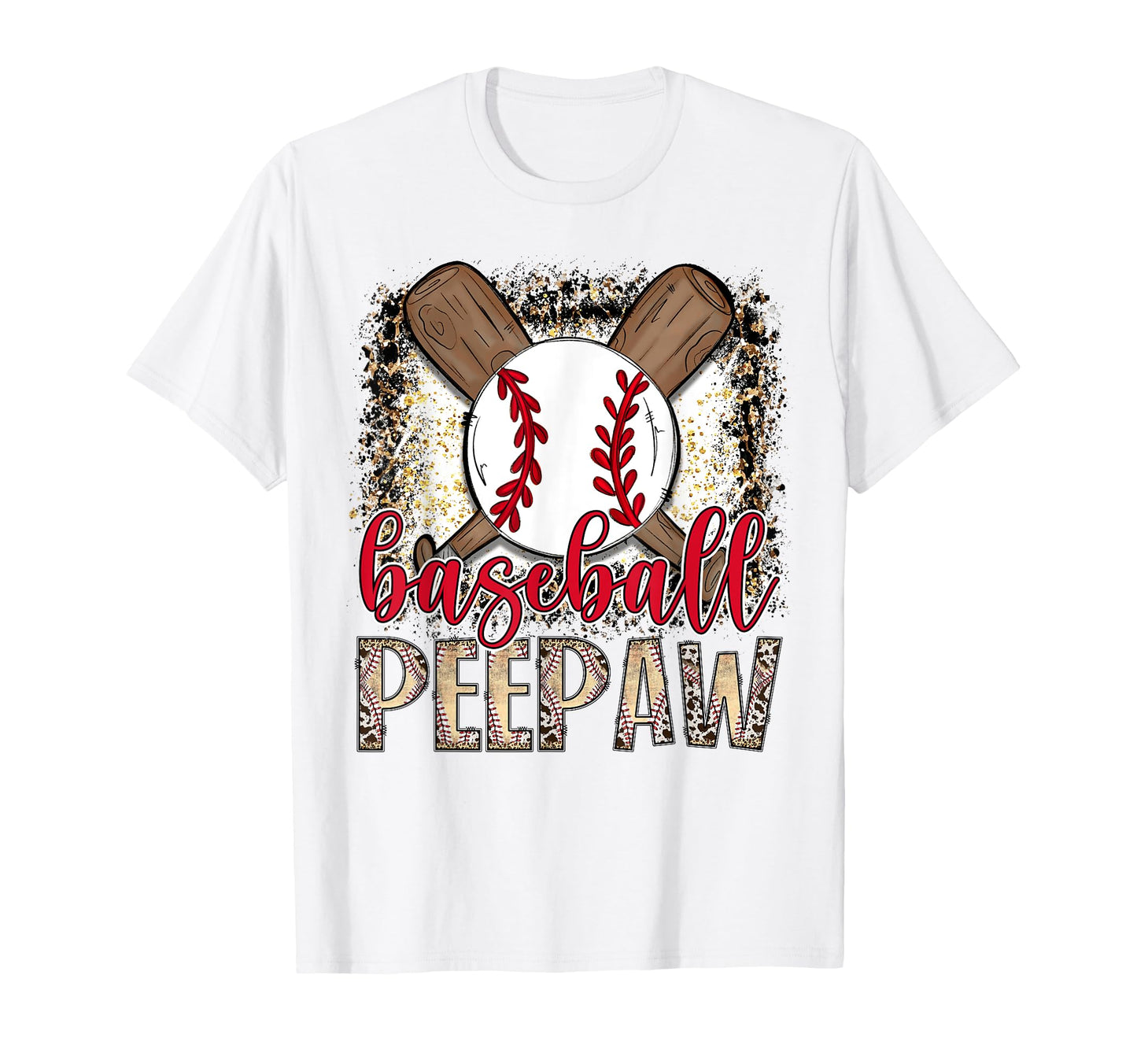 Baseball Peepaw Leopard Proud Ball Peepaw T-Shirt - Unique Graphic Unisex - T-Shirt, Sweatshirt, Hoodie