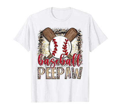 Baseball Peepaw Leopard Proud Ball Peepaw T-Shirt - Unique Graphic Unisex - T-Shirt, Sweatshirt, Hoodie