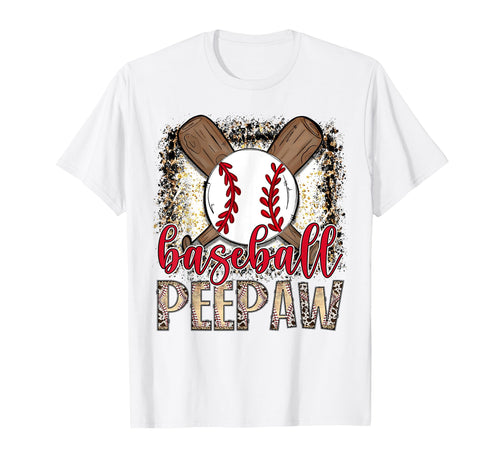 Baseball Peepaw Leopard Proud Ball Peepaw T-Shirt - Unique Graphic Unisex - T-Shirt, Sweatshirt, Hoodie
