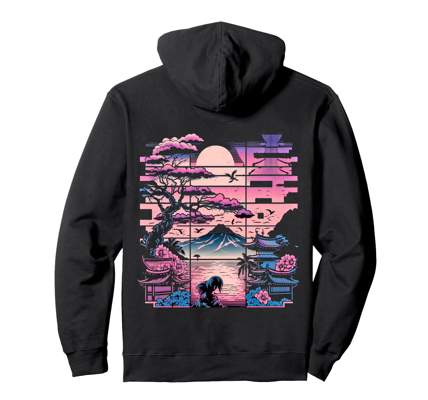 Backprint Japan Aesthetic Vaporwave Hoodie - Aesthetic Graphic Unisex - T-Shirt, Sweatshirt, Hoodie