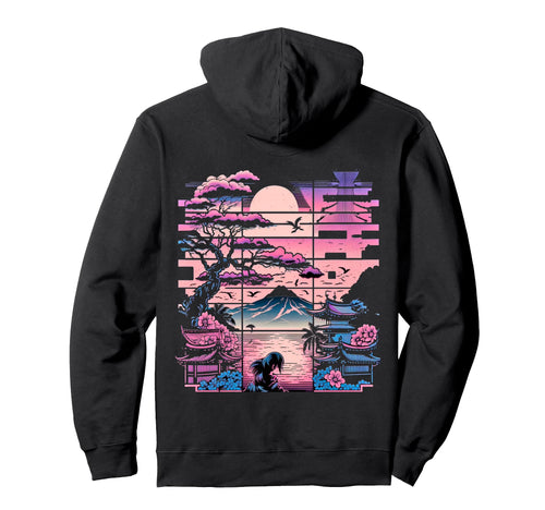 Backprint Japan Aesthetic Vaporwave Hoodie - Aesthetic Graphic Unisex - T-Shirt, Sweatshirt, Hoodie
