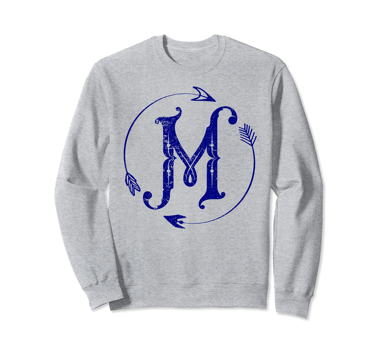 Initial M Monogram Boho Name Letter M Sweatshirt - Unique Graphic Men Women - T-Shirt, Sweatshirt, Hoodie