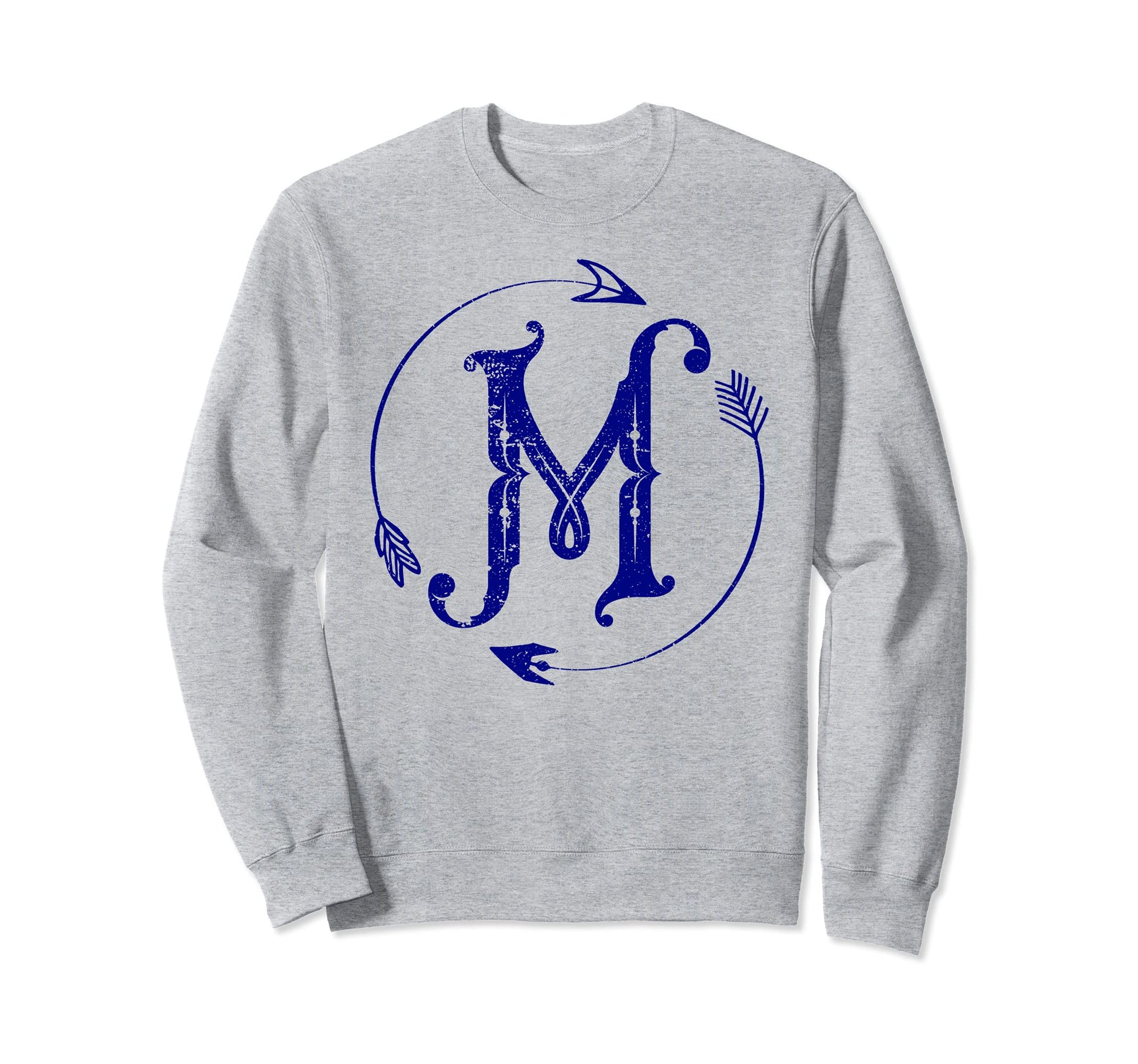 Initial M Monogram Boho Name Letter M Sweatshirt - Unique Graphic Men Women - T-Shirt, Sweatshirt, Hoodie