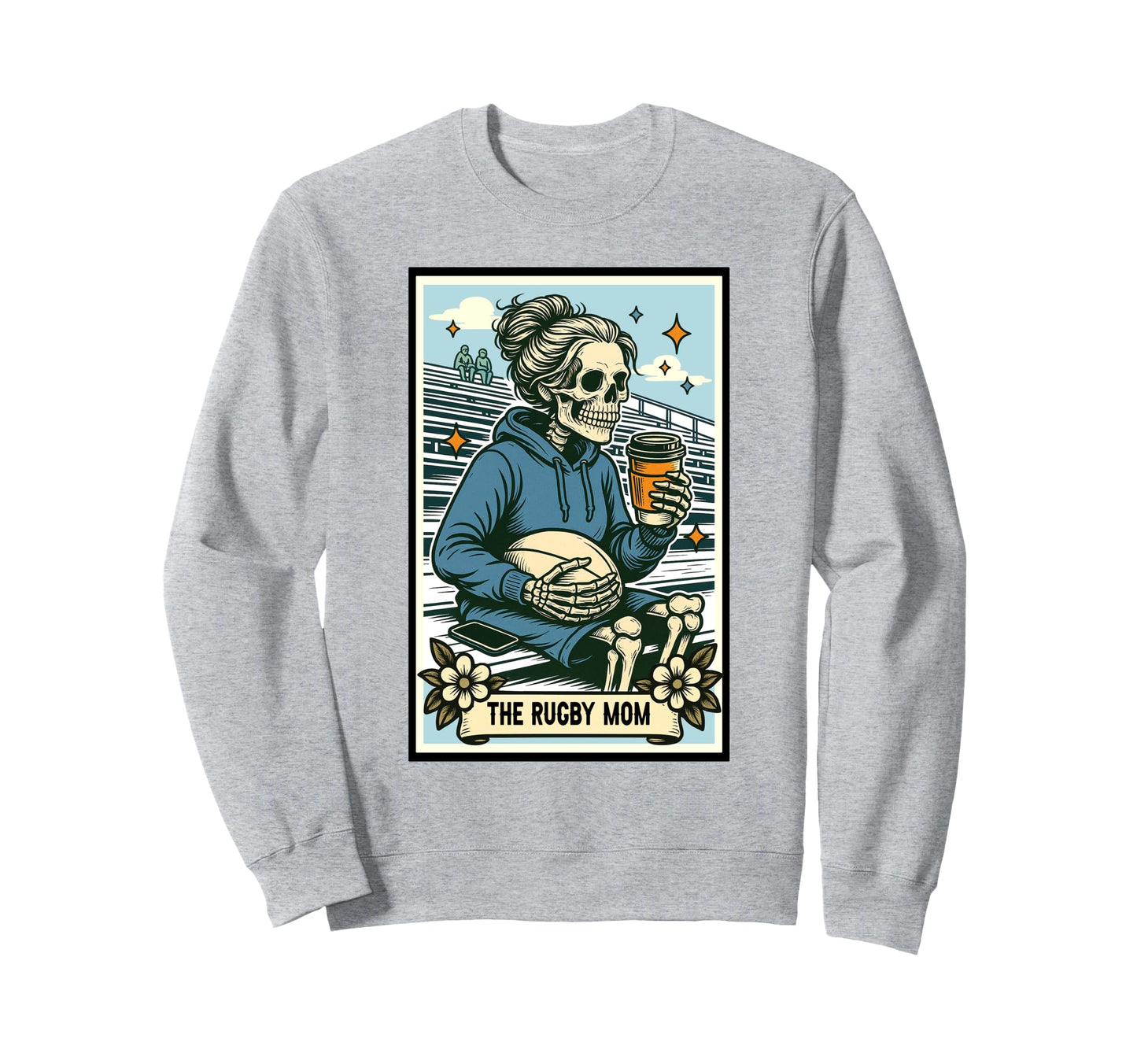 Rugby Mama Game Day Skeleton Sweatshirt - Casual Everyday Wear Unisex - T-Shirt, Sweatshirt, Hoodie