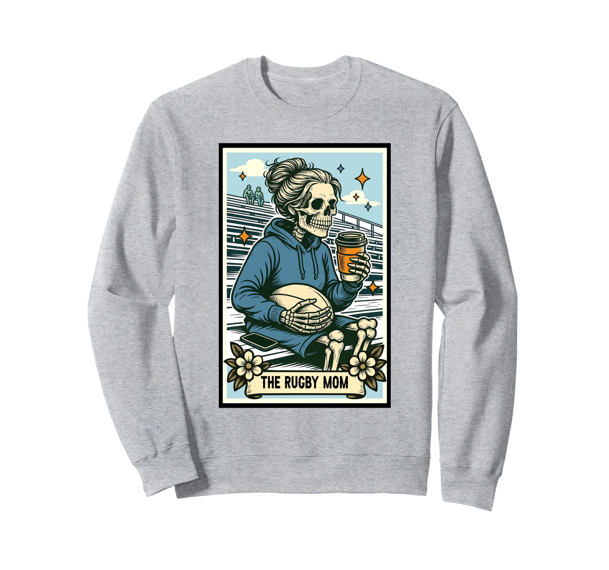 Rugby Mama Game Day Skeleton Sweatshirt - Casual Everyday Wear Unisex - T-Shirt, Sweatshirt, Hoodie