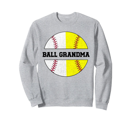 Ball Grandma Baseball Softball Grandma Sweatshirt - Trendy Graphic Unisex - T-Shirt, Sweatshirt, Hoodie