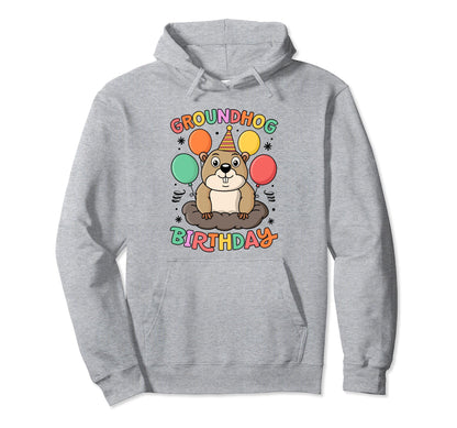 Groundhog Day Birthday Party Hat Hoodie - Custom Art Print Men Women - T-Shirt, Sweatshirt, Hoodie