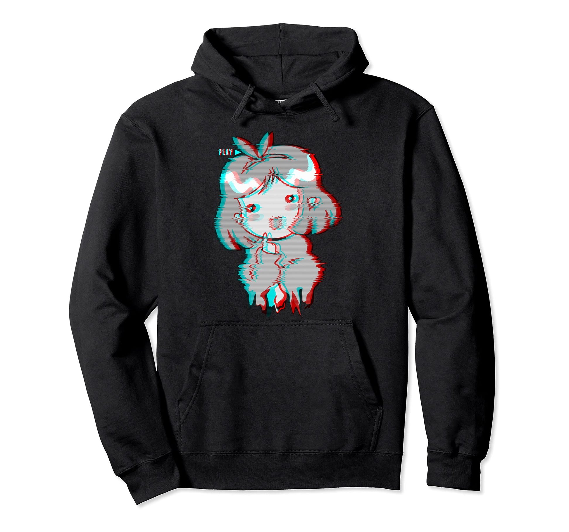 Vaporwave Aesthetic Glitch Edgy Sad Anime Hoodie - Graphic Print Men Women - T-Shirt, Sweatshirt, Hoodie