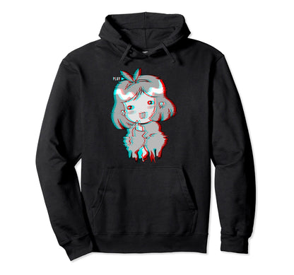 Vaporwave Aesthetic Glitch Edgy Sad Anime Hoodie - Graphic Print Men Women - T-Shirt, Sweatshirt, Hoodie