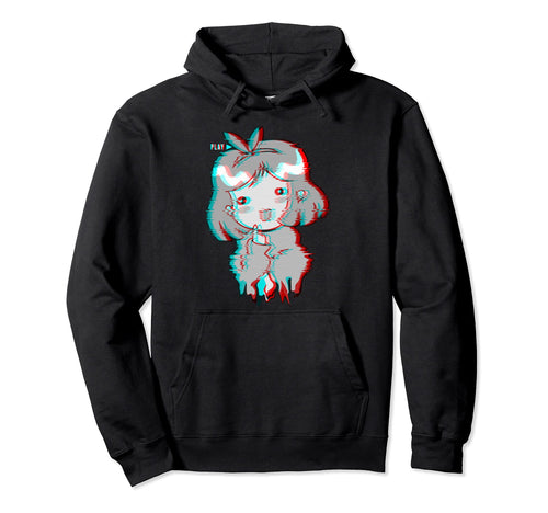 Vaporwave Aesthetic Glitch Edgy Sad Anime Hoodie - Graphic Print Men Women - T-Shirt, Sweatshirt, Hoodie