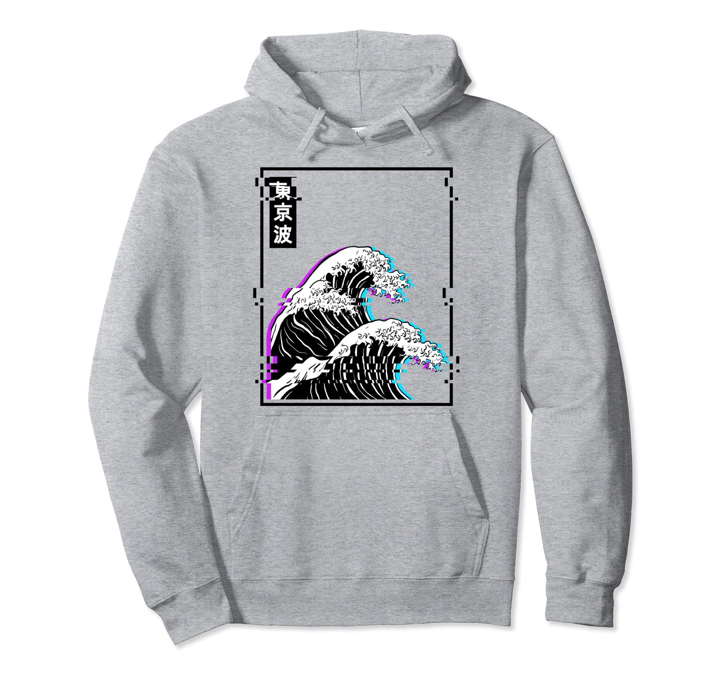 Japanese Wave Glitch Pastel Goth Art Hoodie - Trendy Graphic Unisex - T-Shirt, Sweatshirt, Hoodie