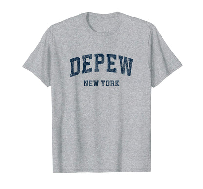 Depew New York Ny Varsity Sports Navy T-Shirt - Trendy Graphic Men Women - T-Shirt, Sweatshirt, Hoodie