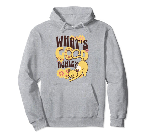 1960S Hippy Cat Boho Floral Hoodie - Trendy Graphic for Adults - T-Shirt, Sweatshirt, Hoodie