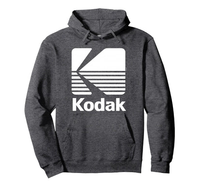 80S Kodak Logo White Hoodie - Fun Novelty Design Men Women - T-Shirt, Sweatshirt, Hoodie