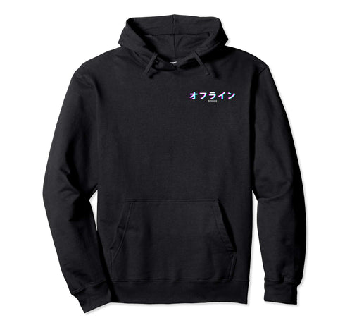 Vaporwave Aesthetic Offline Japanese Text Hoodie - Trendy Graphic Men Women - T-Shirt, Sweatshirt, Hoodie