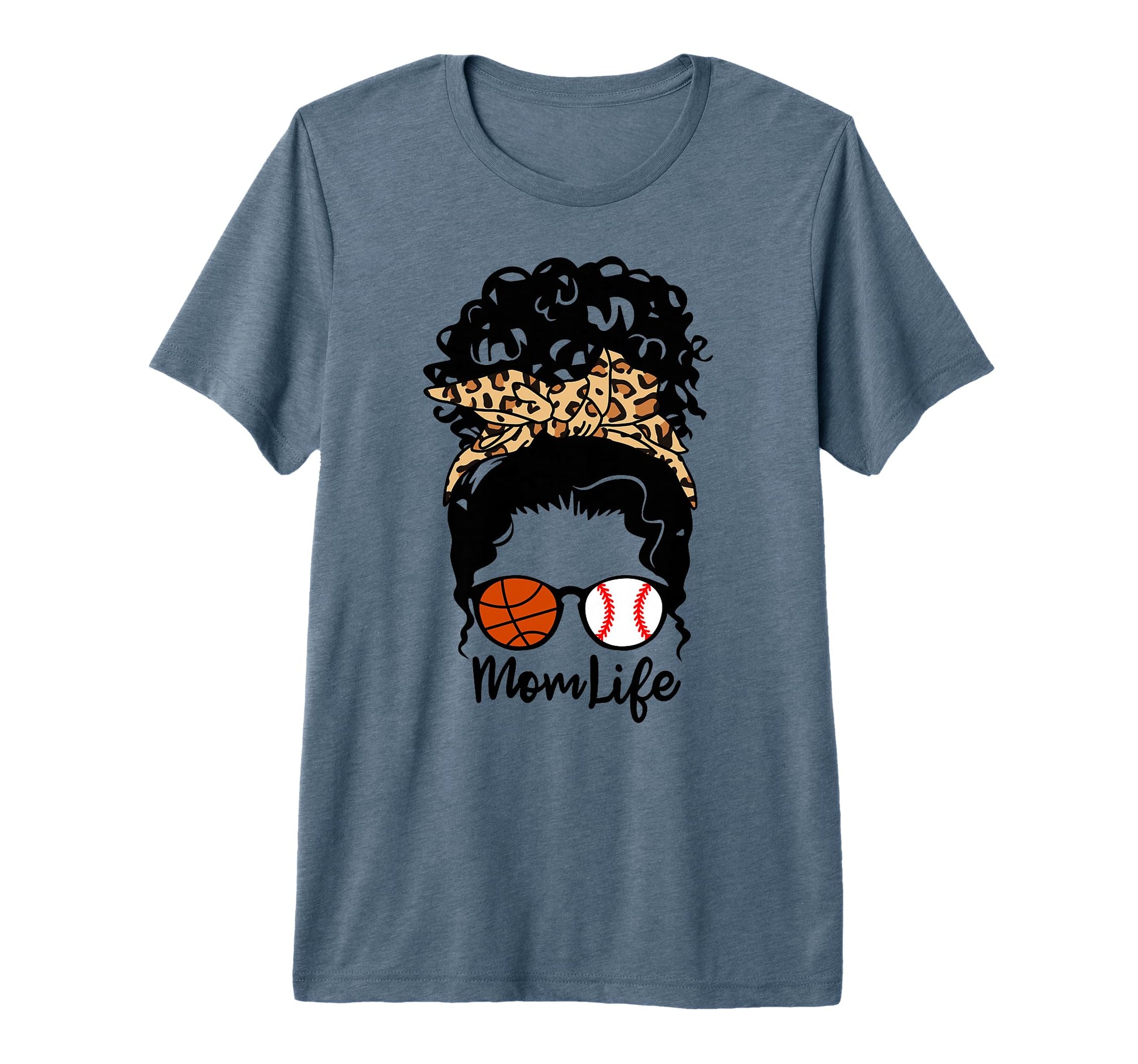 Mom Life Messy Bun Curly Hair T-Shirt - Casual Everyday Wear Unisex - T-Shirt, Sweatshirt, Hoodie