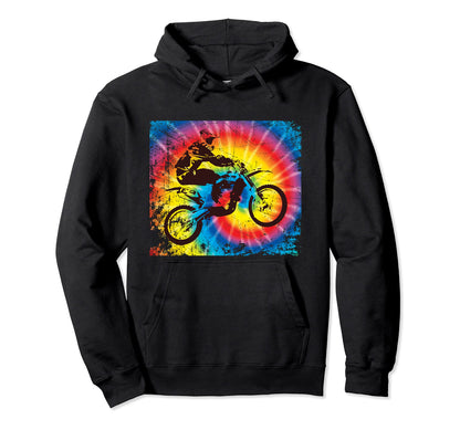 Off Road Motorcycle Motocross Tie Dye Hoodie - Novelty Apparel Men Women - T-Shirt, Sweatshirt, Hoodie