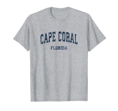 Cape Coral Florida Fl Varsity Sports Navy T-Shirt - Custom Art Print Unisex - T-Shirt, Sweatshirt, Hoodie