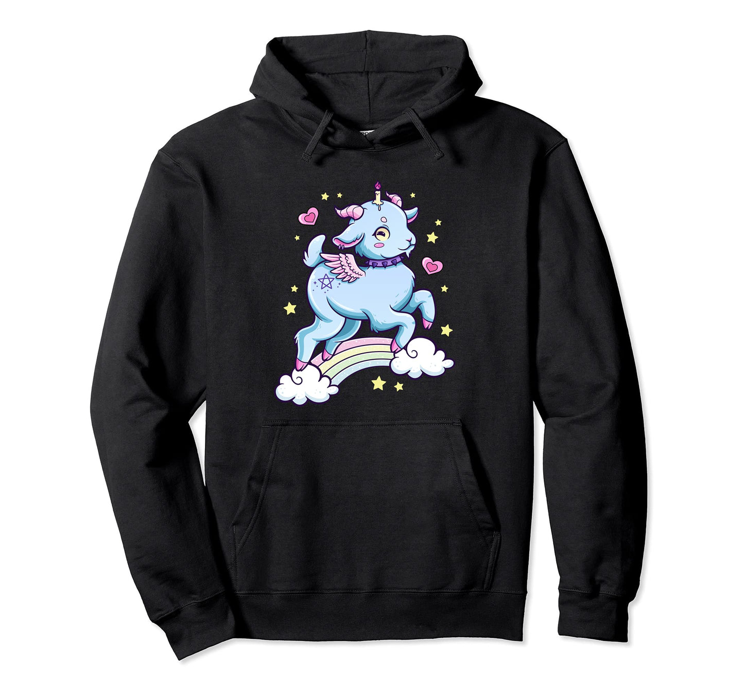 Kawaii Pastel Goth Creepy Baphomet Hoodie - Custom Art Print Unisex - T-Shirt, Sweatshirt, Hoodie
