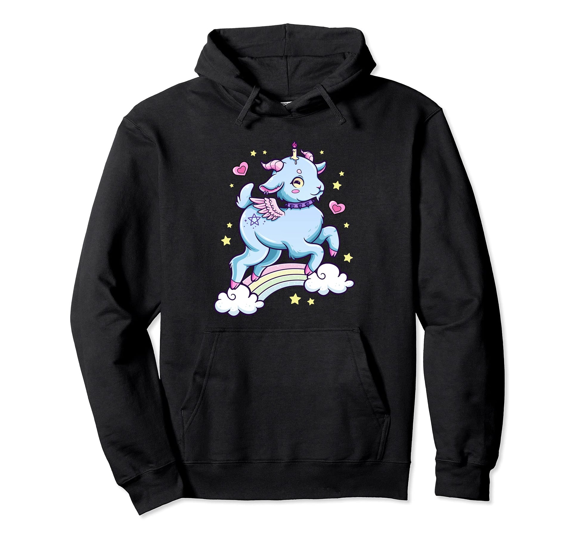 Kawaii Pastel Goth Creepy Baphomet Hoodie - Custom Art Print Unisex - T-Shirt, Sweatshirt, Hoodie