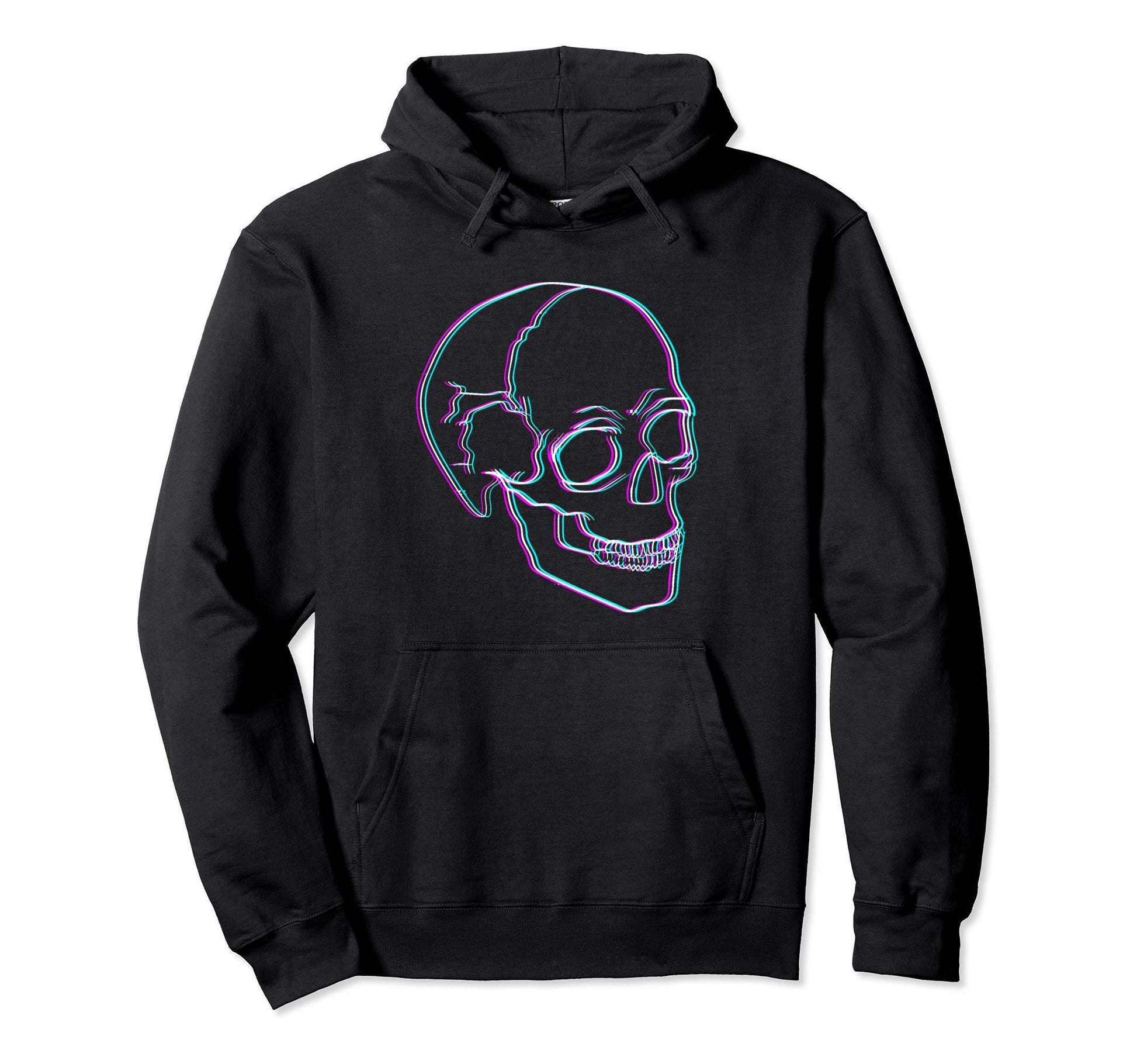 Skull Glitch Art Aesthetic Vaporwave Hoodie - Trendy Graphic Unisex - T-Shirt, Sweatshirt, Hoodie