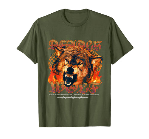 Deadly Wolf Sad Aesthetic Edgy T-Shirt - Unique Graphic for Adults - T-Shirt, Sweatshirt, Hoodie