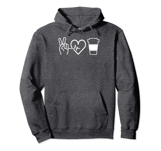 Womens Peace Love And Coffee Nurse Hoodie - Streetwear Style for Adults - T-Shirt, Sweatshirt, Hoodie
