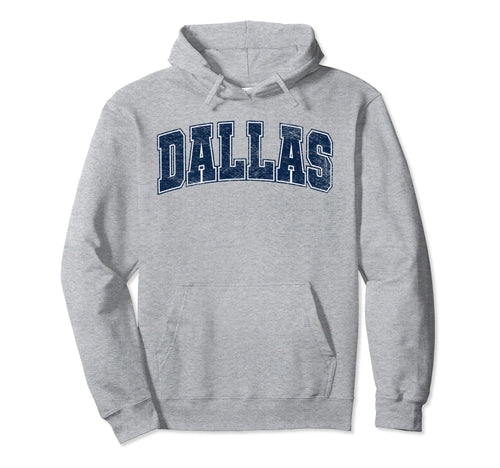 Dallas Texas Tx Varsity Sports Navy Text Hoodie - Unique Graphic Men Women - T-Shirt, Sweatshirt, Hoodie