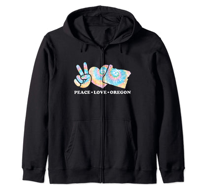 Tie Dye Oregon Hippie Gift Co Hoodie - Graphic Print Unisex - T-Shirt, Sweatshirt, Hoodie