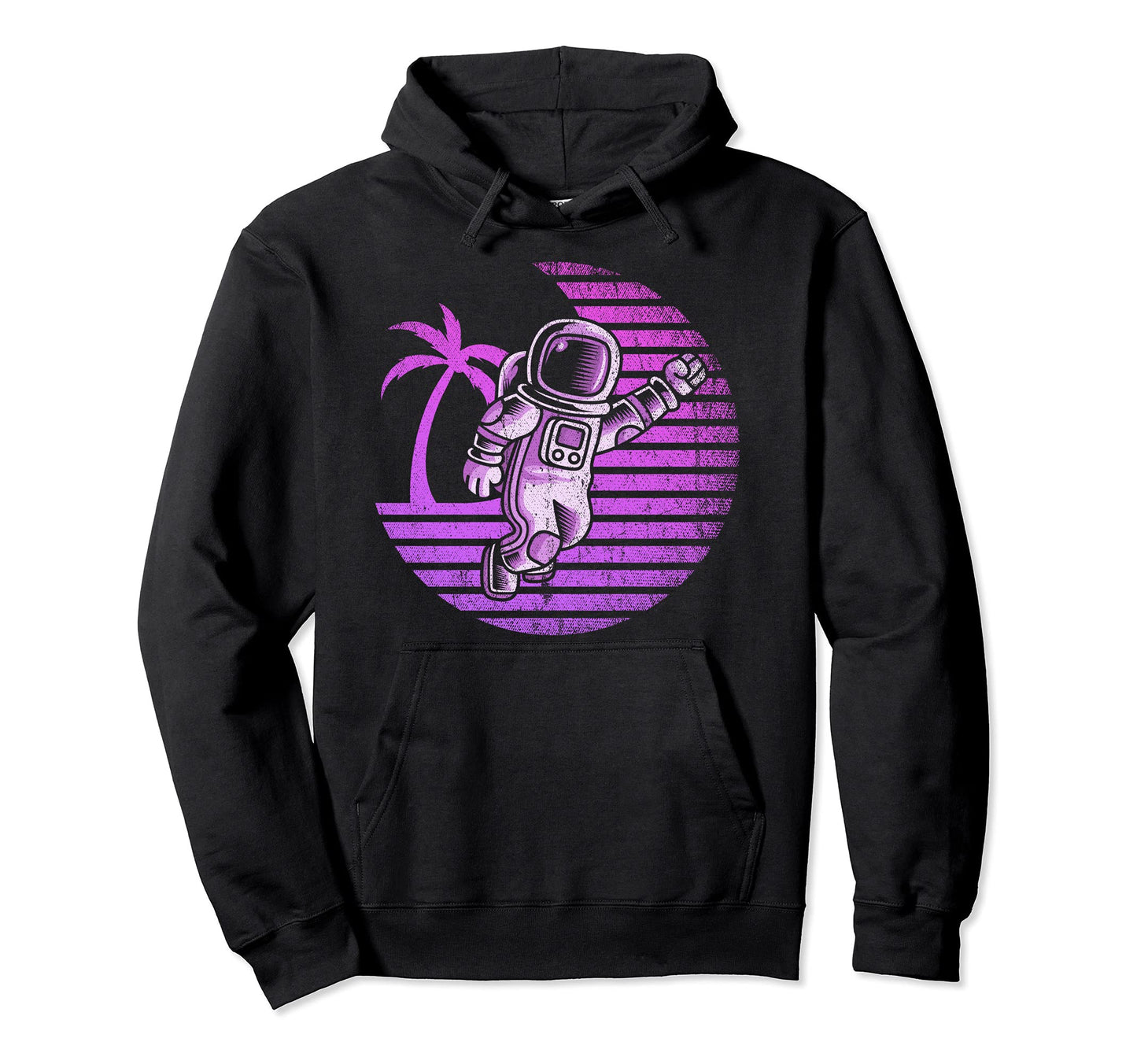Palm Trees Synthwave 80S Art Hoodie - Casual Everyday Wear Men Women - T-Shirt, Sweatshirt, Hoodie