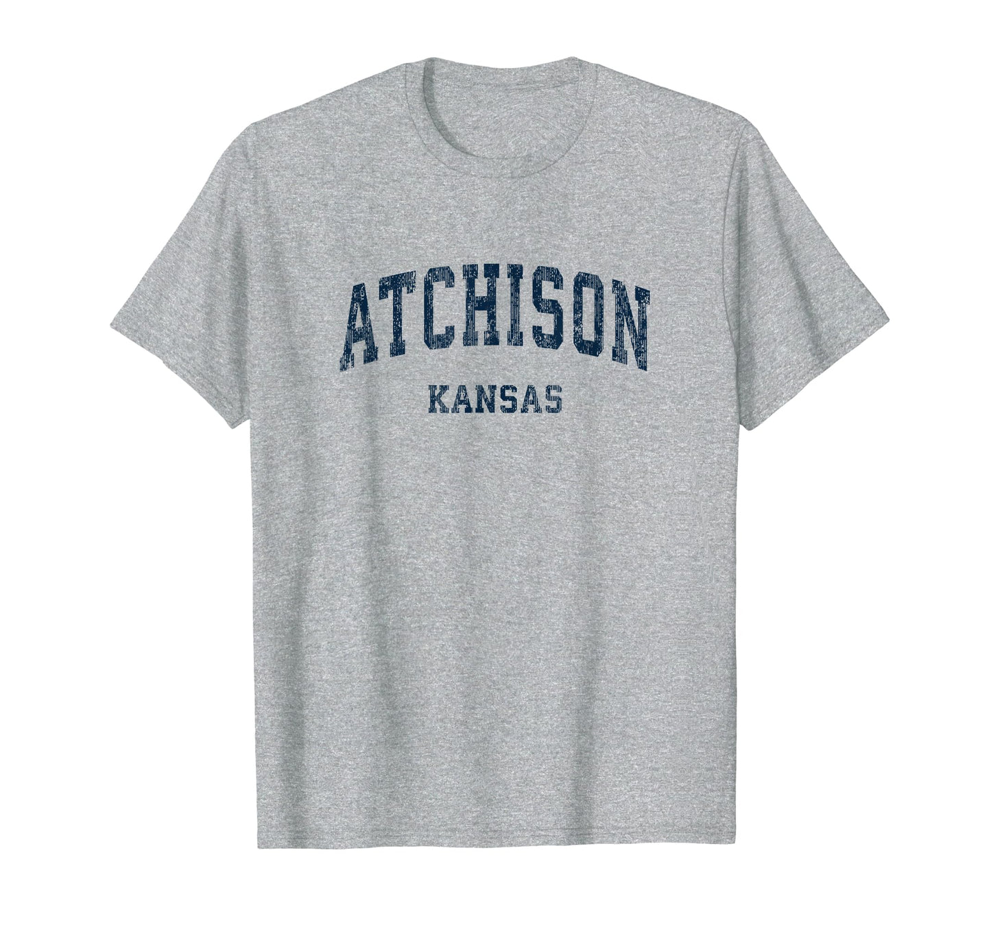 Atchison Kansas Ks Varsity Sports Navy T-Shirt - Custom Art Print Unisex - T-Shirt, Sweatshirt, Hoodie