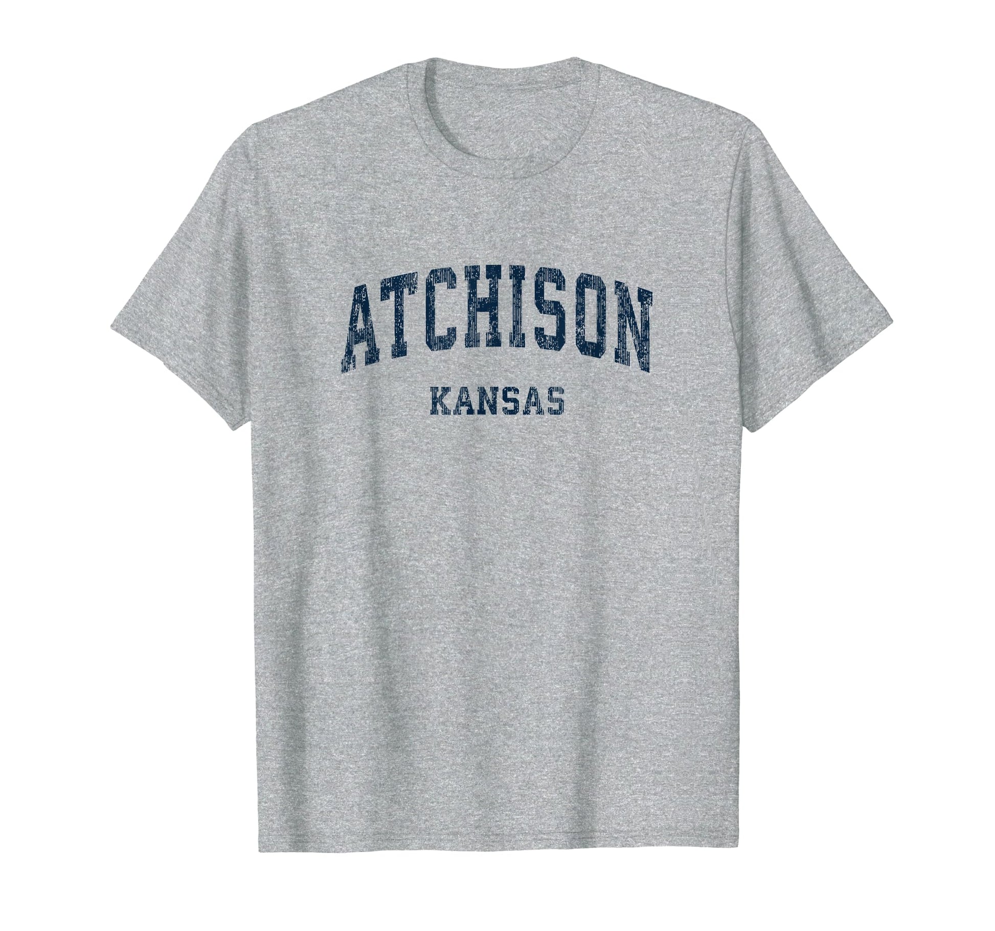 Atchison Kansas Ks Varsity Sports Navy T-Shirt - Custom Art Print Unisex - T-Shirt, Sweatshirt, Hoodie