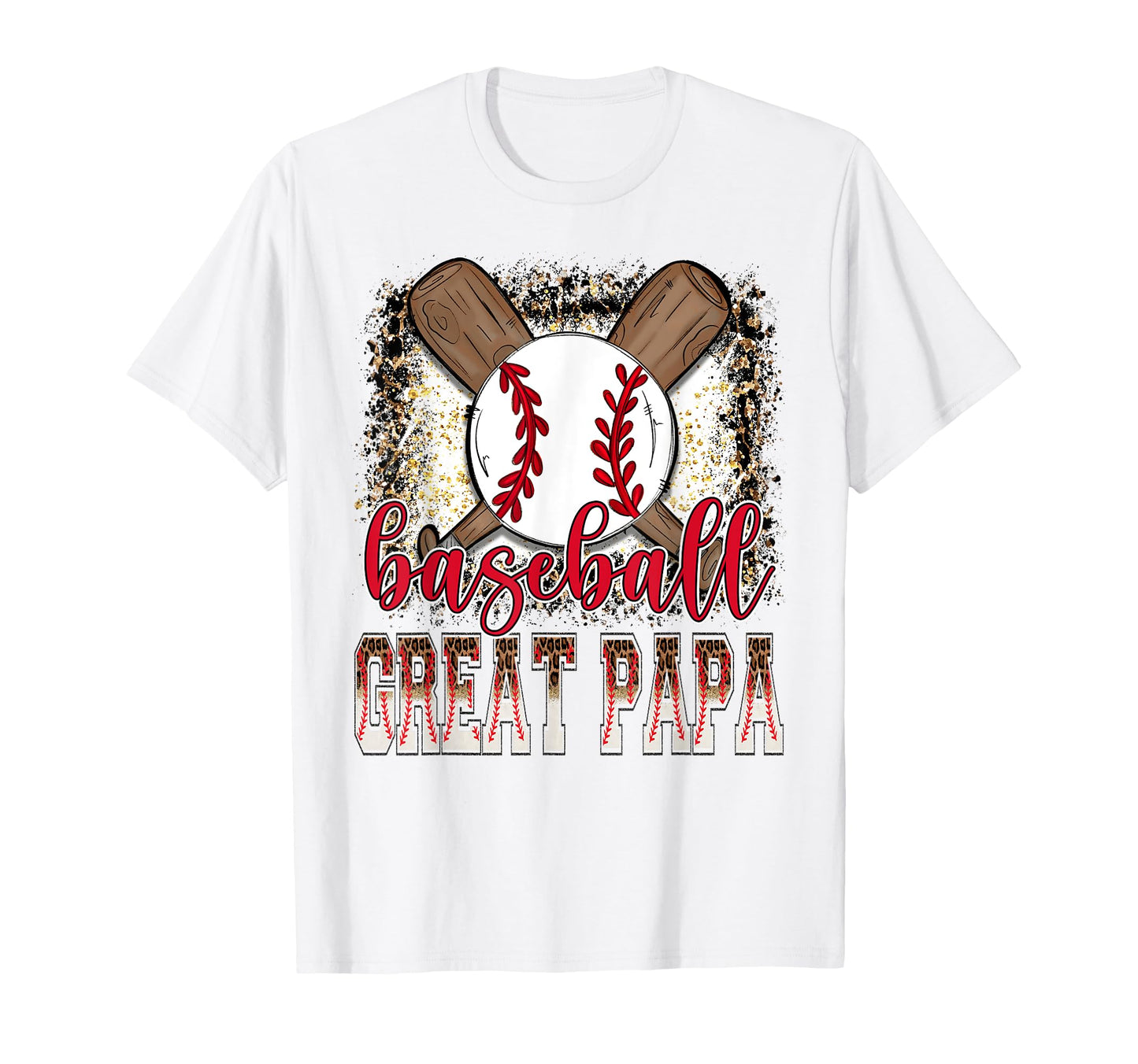 Baseball Great Papa Leopard Proud Ball T-Shirt - Aesthetic Graphic Unisex - T-Shirt, Sweatshirt, Hoodie