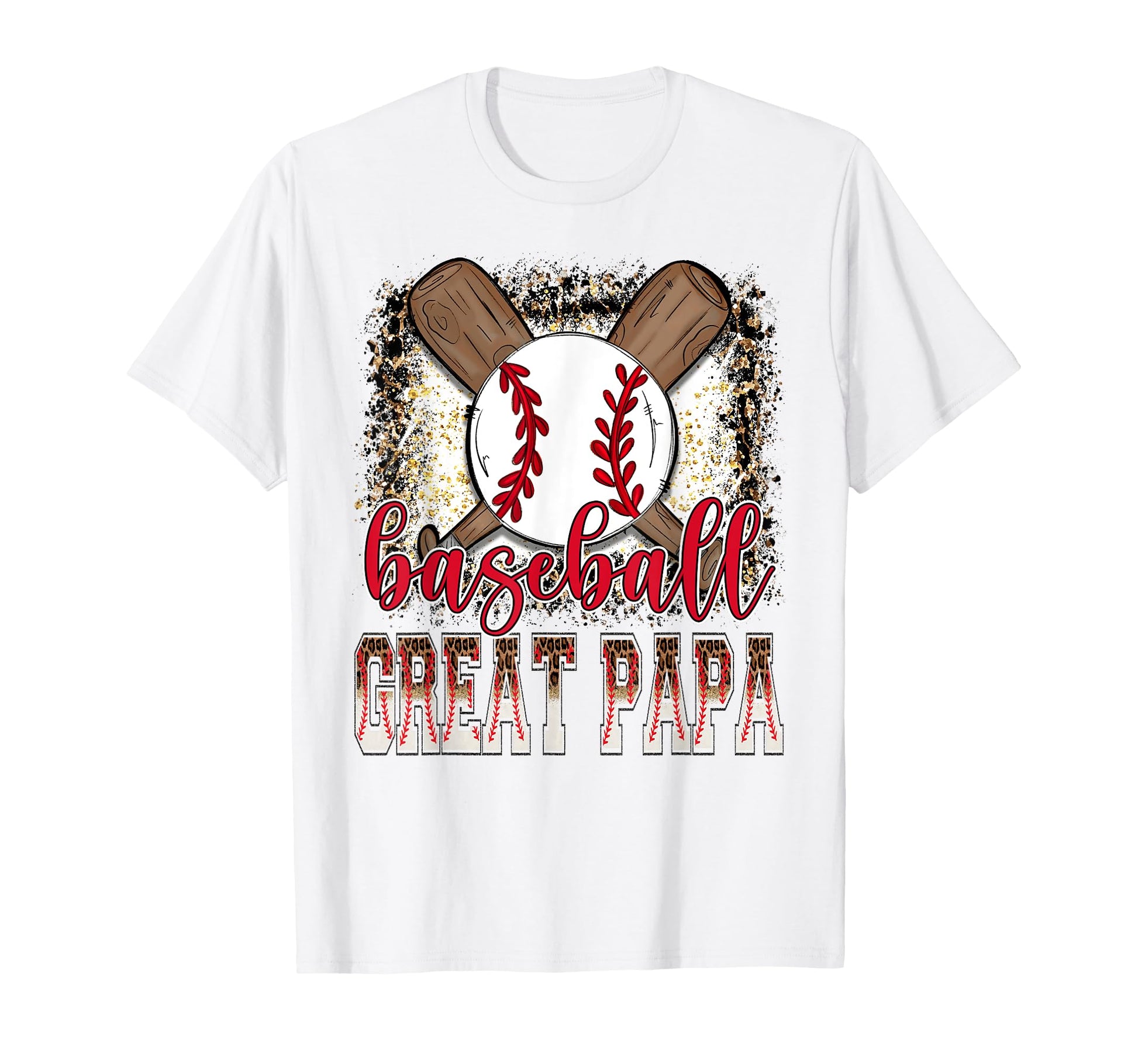 Baseball Great Papa Leopard Proud Ball T-Shirt - Aesthetic Graphic Unisex - T-Shirt, Sweatshirt, Hoodie